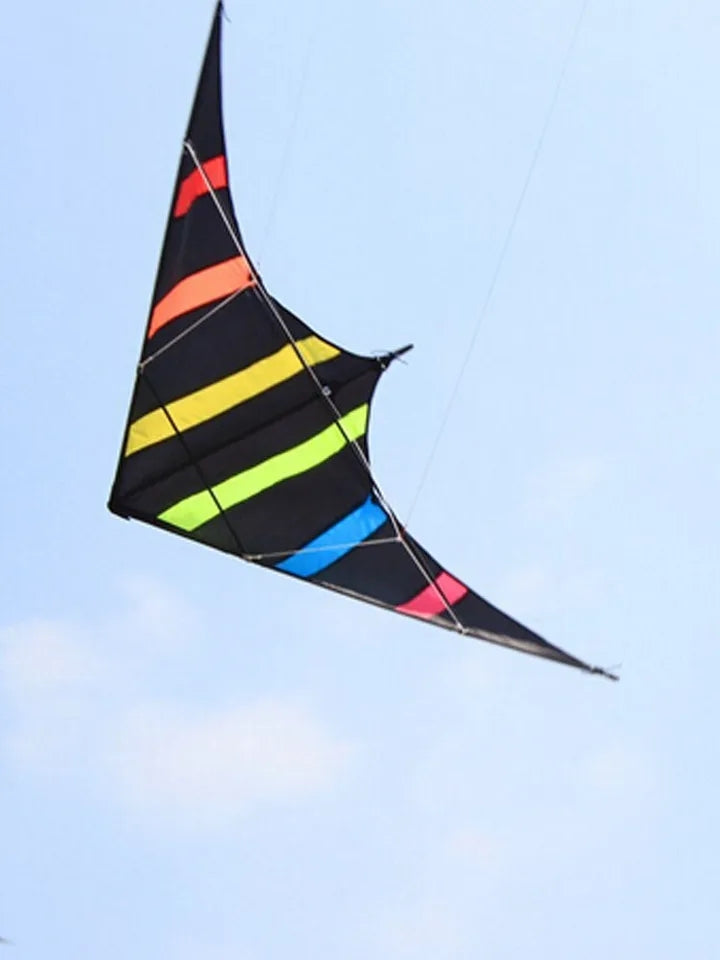 chiringa de doble línea multicolor y negro