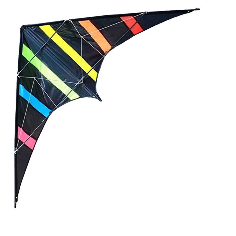 chiringa de doble línea multicolor y negro