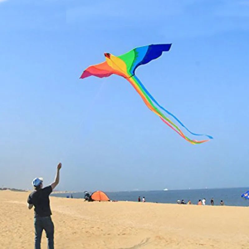 Rainbow bird kites with handle line flying toy airplane eagle kite ripstop nylon fabric weifang kite factory