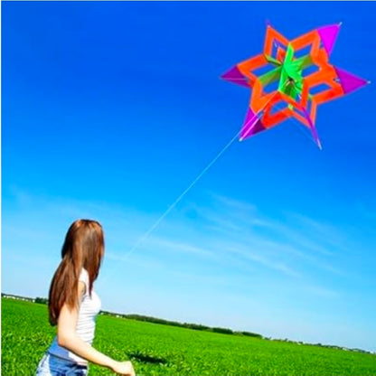 Chiringa de Flor de Lotus 3D box kite star Estrella tridimensional